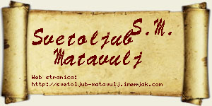 Svetoljub Matavulj vizit kartica